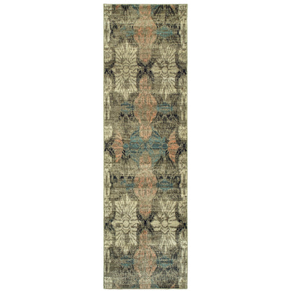 Raleigh Ivory Grey Casual Floral Indoor Rug