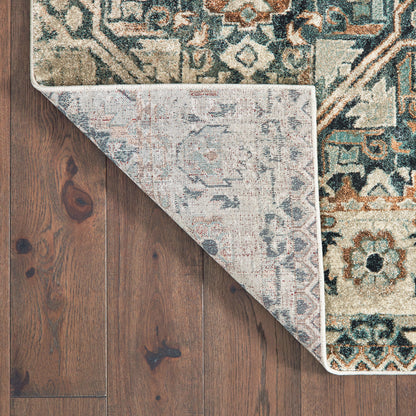 Raleigh Blue Ivory Bohemian Geometric Indoor Rug