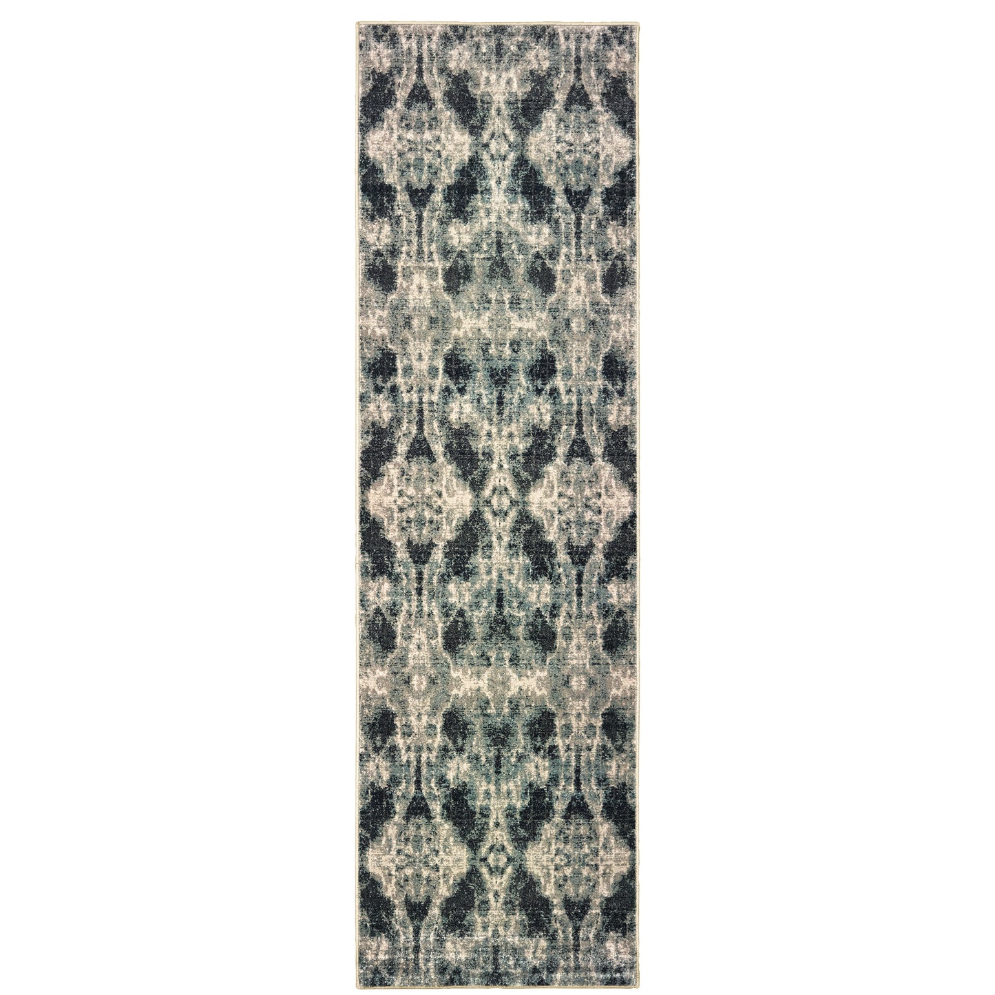 Raleigh Grey Blue Traditional Abstract Indoor Rug