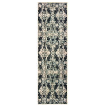 Raleigh Grey Blue Traditional Abstract Indoor Rug