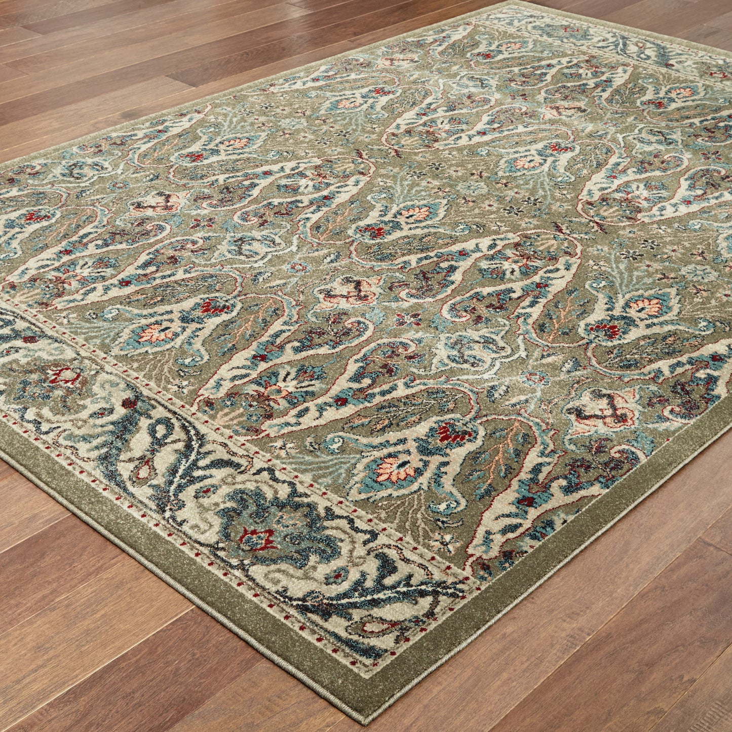 Raleigh Brown Ivory Traditional Floral Indoor Rug