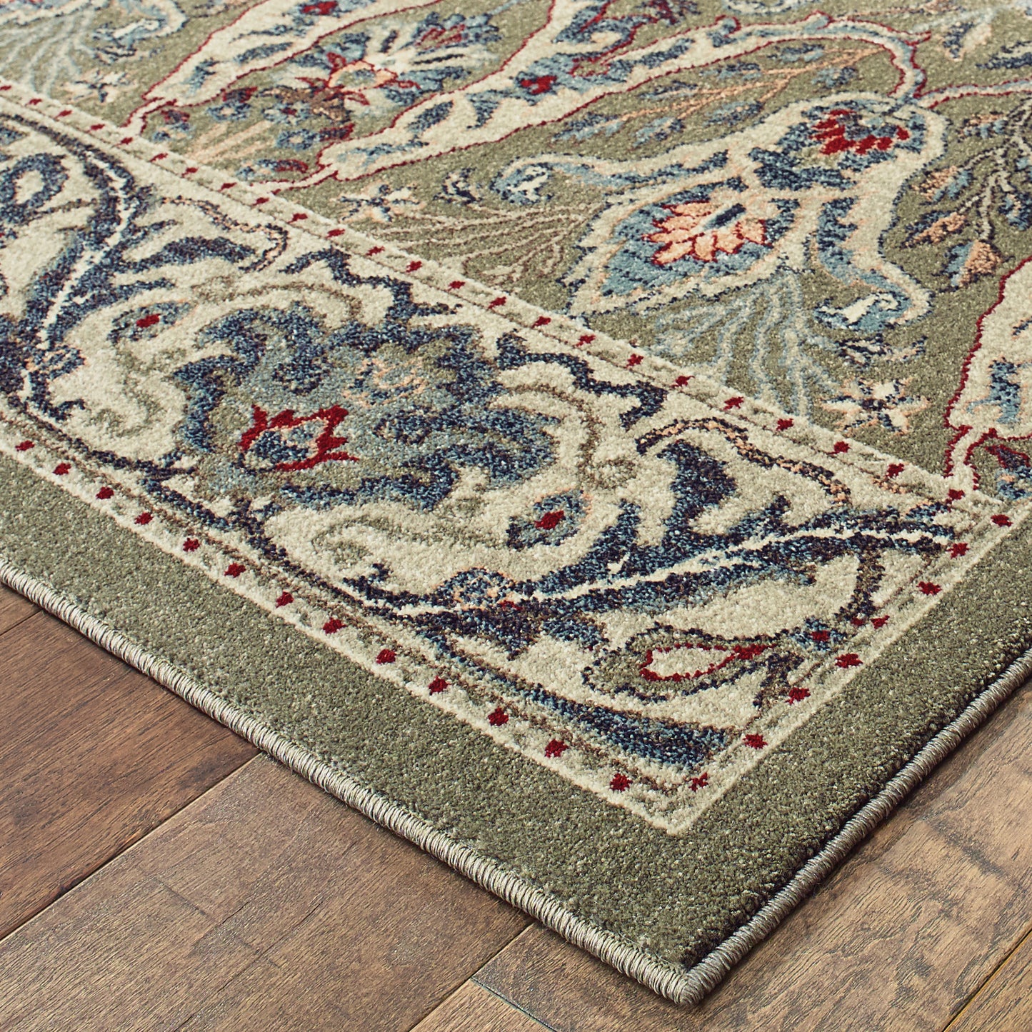 Raleigh Brown Ivory Traditional Floral Indoor Rug