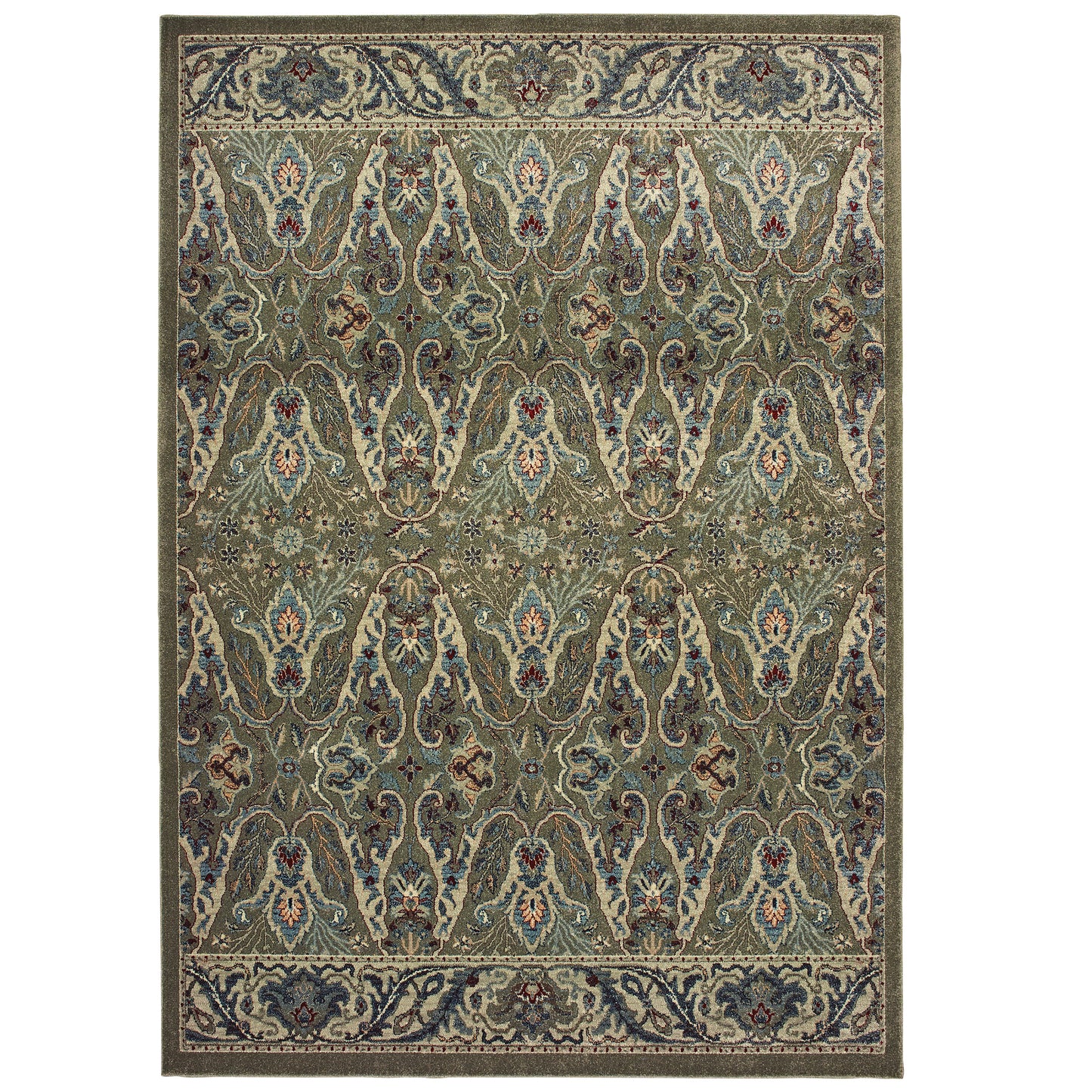 Raleigh Brown Ivory Traditional Floral Indoor Rug