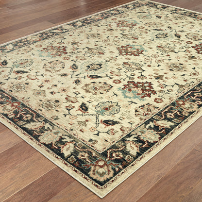 Raleigh Ivory Navy Traditional Oriental Indoor Rug