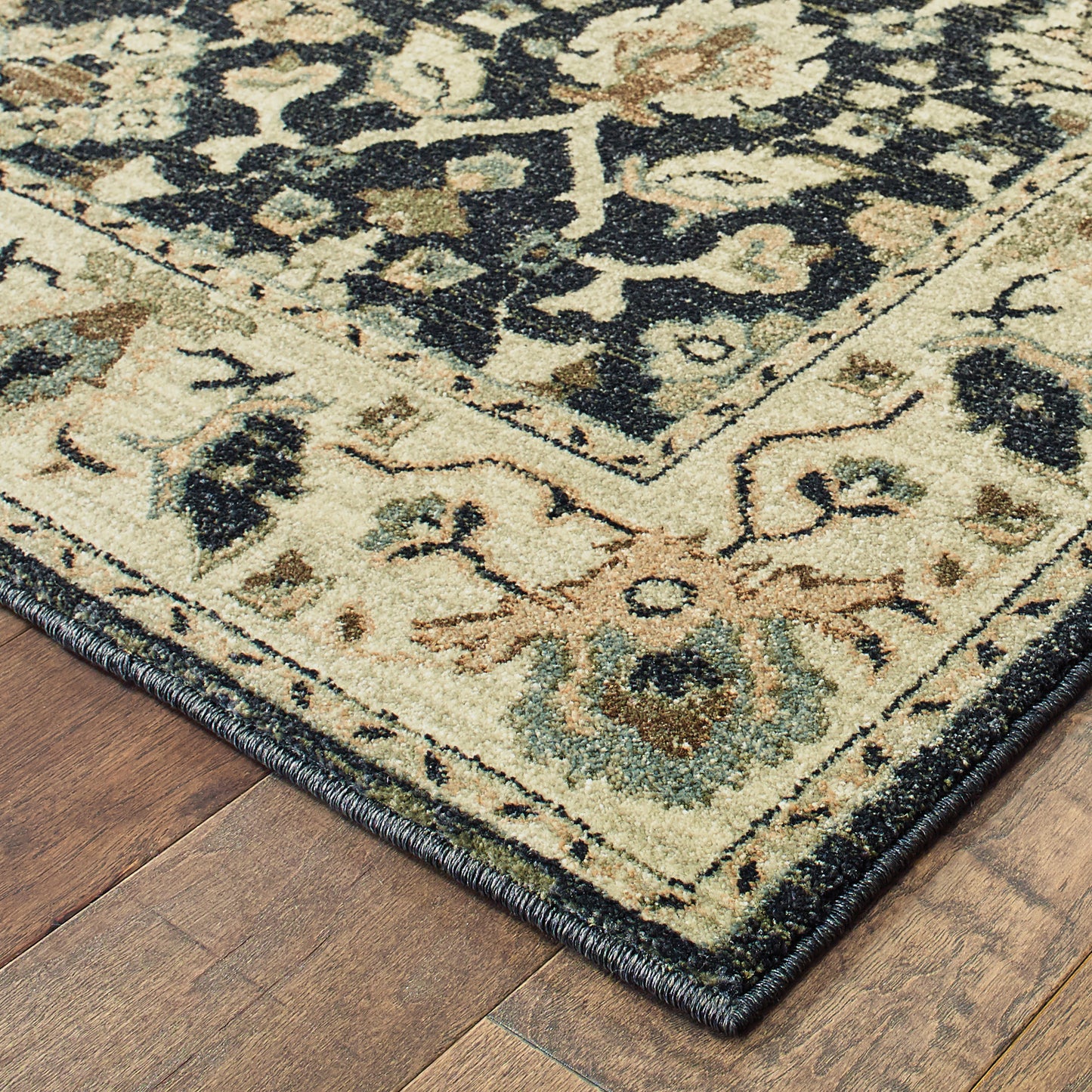 Raleigh Navy Ivory Traditional Oriental Indoor Rug