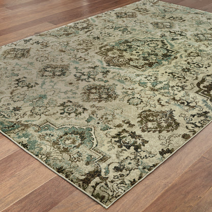 Raleigh Ivory Grey Traditional Oriental Indoor Rug