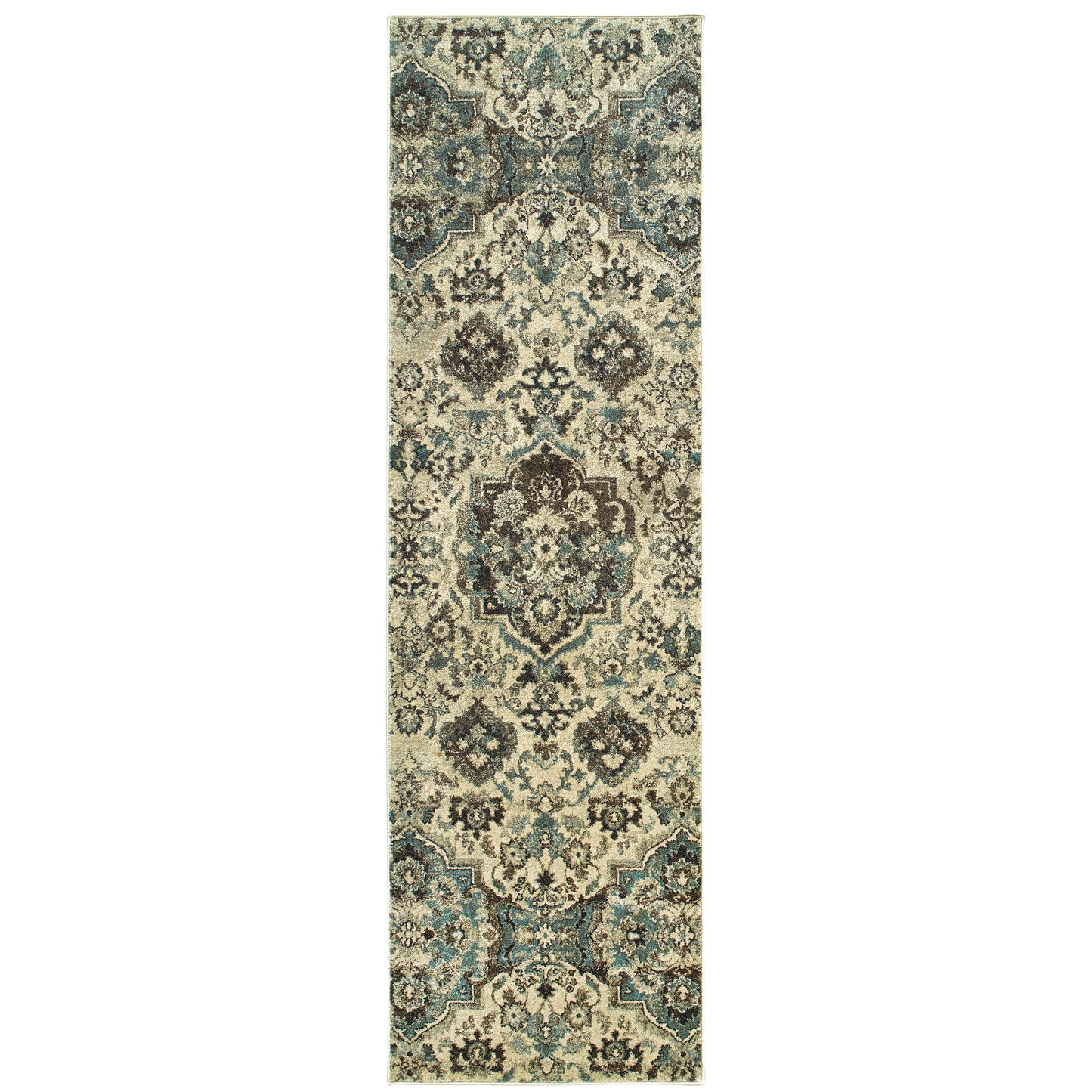 Raleigh Ivory Grey Traditional Oriental Indoor Rug