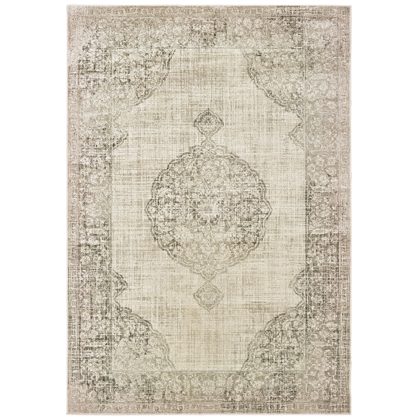 Raleigh Ivory Grey Bohemian Oriental Indoor Rug