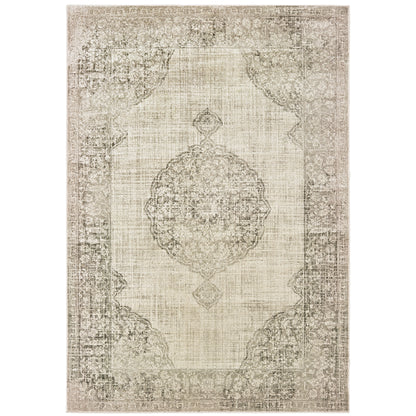 Raleigh Ivory Grey Bohemian Oriental Indoor Rug