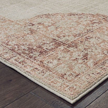 Raleigh Ivory Pink Bohemian Oriental Indoor Rug