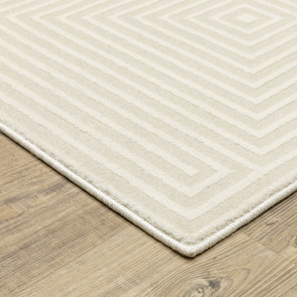 Raylan Ivory Beige Transitional Geometric Indoor Rug