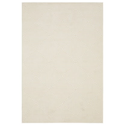 Raylan Ivory Beige Transitional Geometric Indoor Rug