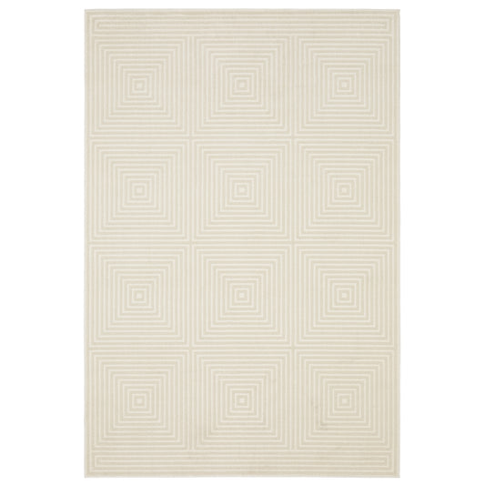 Raylan Ivory Beige Transitional Geometric Indoor Rug