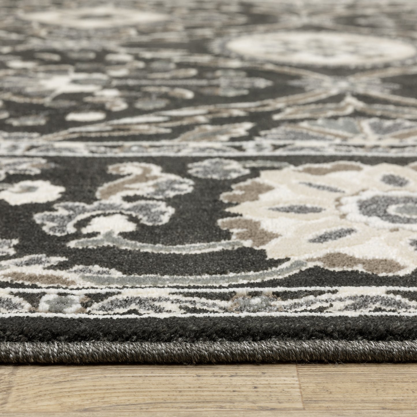 Raylan Charcoal Grey Traditional Oriental Indoor Rug