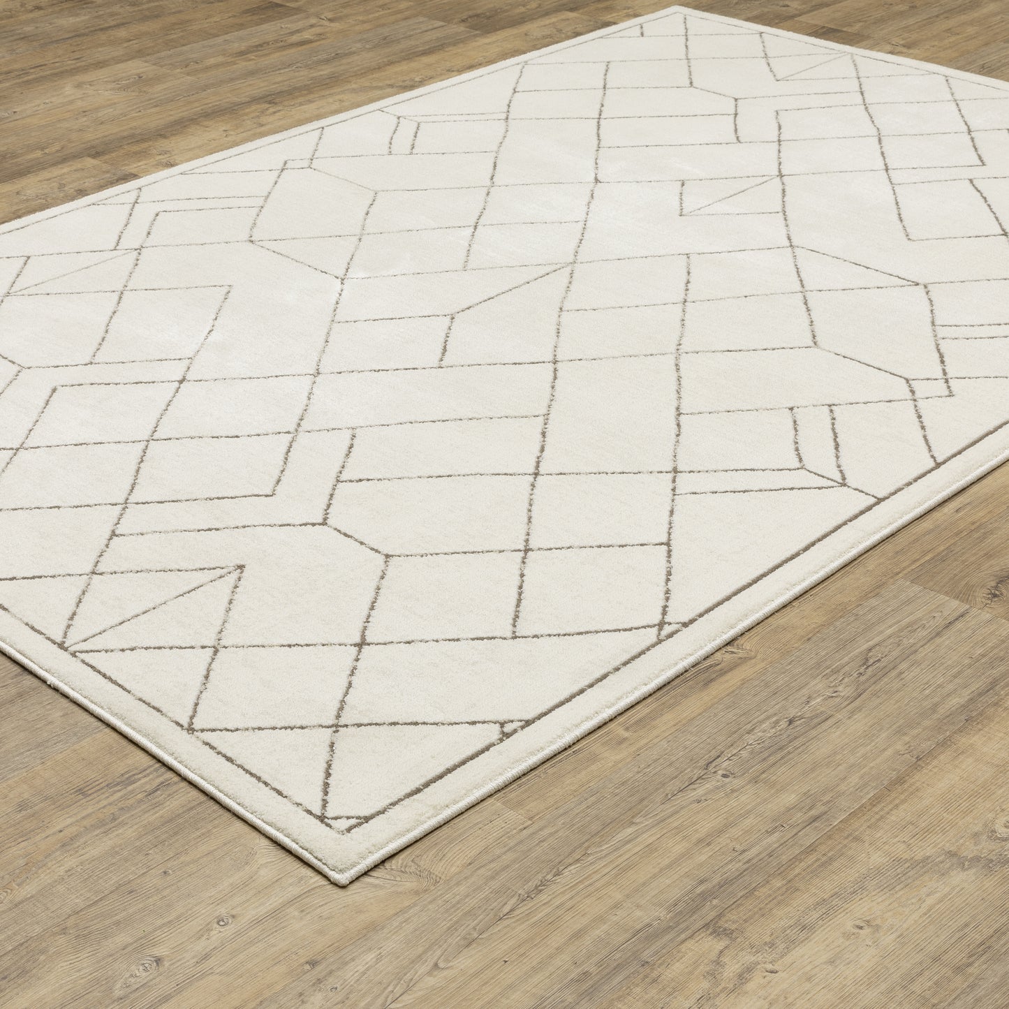 Raylan Ivory Taupe Modern & Contemporary Geometric Indoor Rug