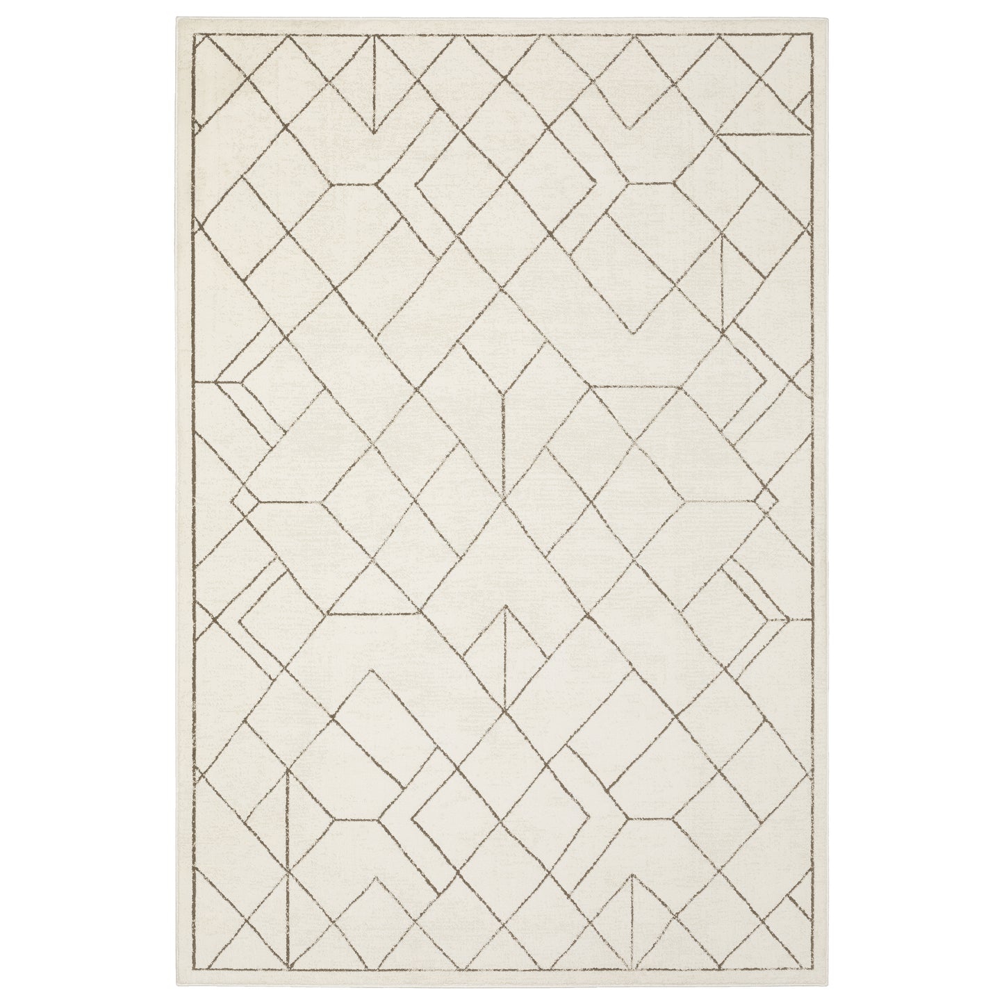 Raylan Ivory Taupe Modern & Contemporary Geometric Indoor Rug