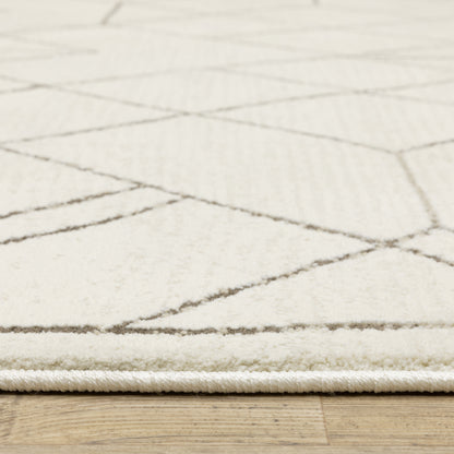 Raylan Ivory Taupe Modern & Contemporary Geometric Indoor Rug