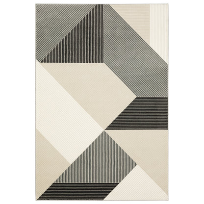 Raylan Ivory Black Modern & Contemporary Geometric Indoor Rug