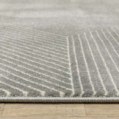 Raylan Grey Ivory Modern & Contemporary Geometric Indoor Rug