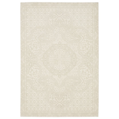 Raylan Ivory Beige Transitional Medallion Indoor Rug