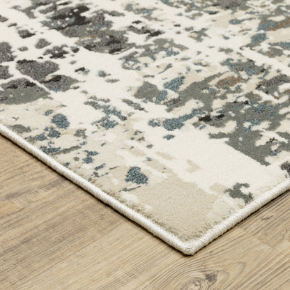 Raylan Ivory Grey Modern & Contemporary Abstract Indoor Rug