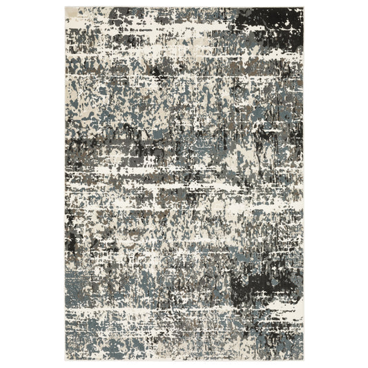 Raylan Ivory Grey Modern & Contemporary Abstract Indoor Rug