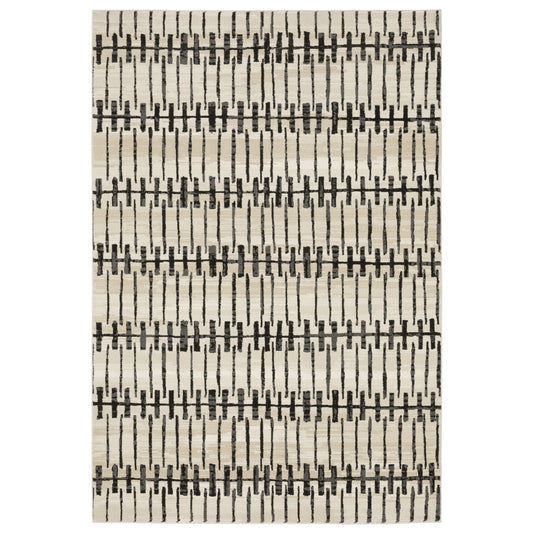 Raylan Ivory Black Modern & Contemporary Geometric Indoor Rug