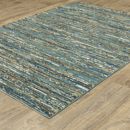 Reed Blue Multi Casual Stripes Indoor Rug