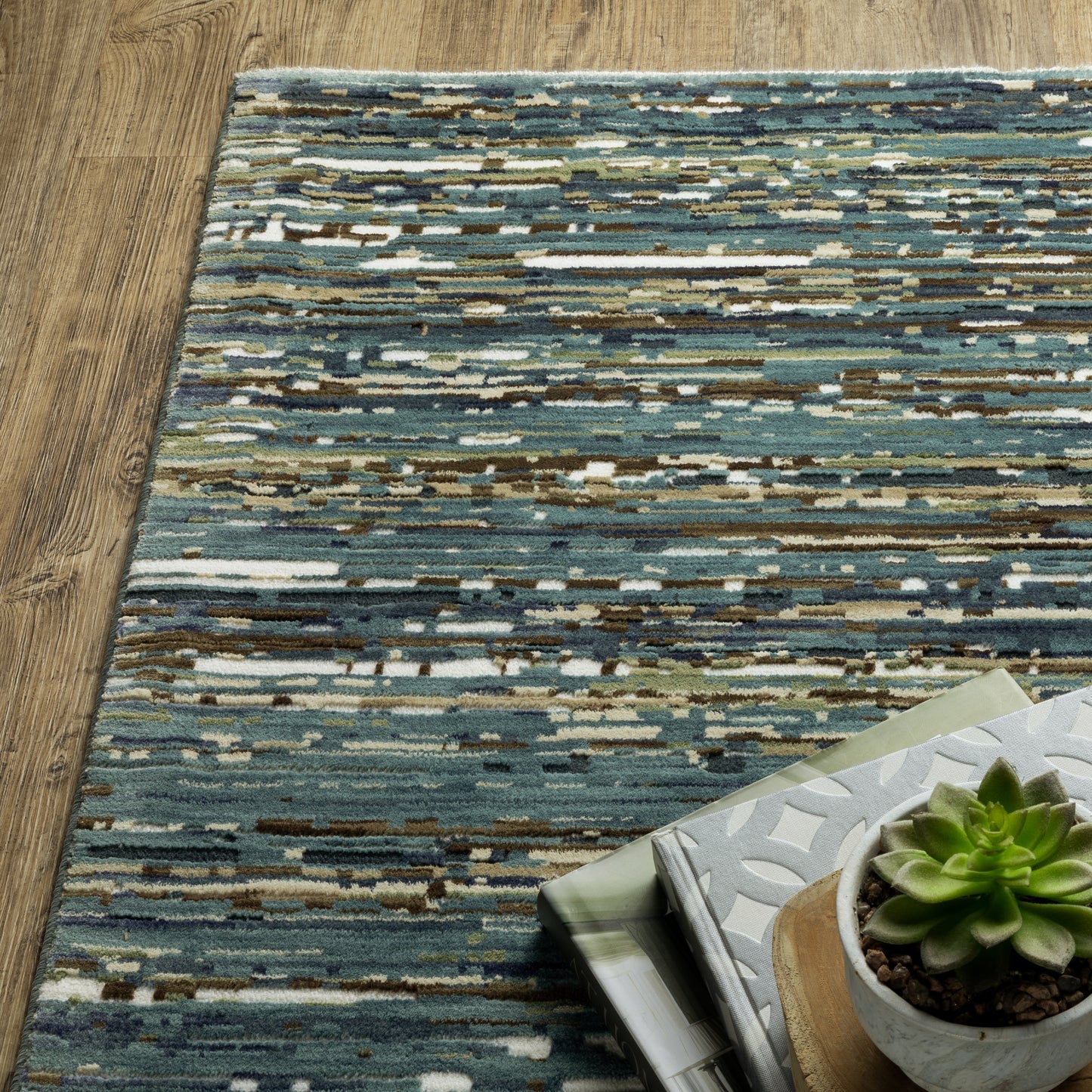 Reed Blue Multi Casual Stripes Indoor Rug