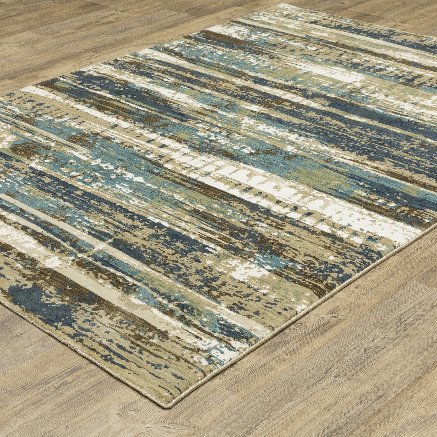 Reed Beige Blue Modern & Contemporary Abstract Indoor Rug