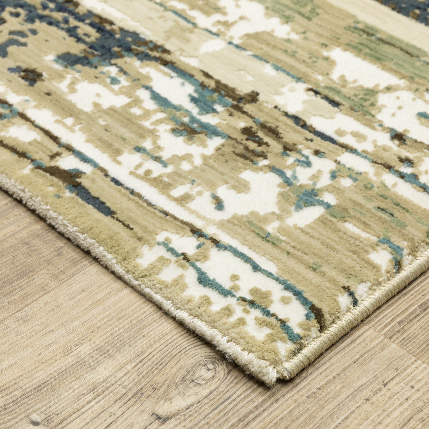 Reed Beige Blue Modern & Contemporary Abstract Indoor Rug