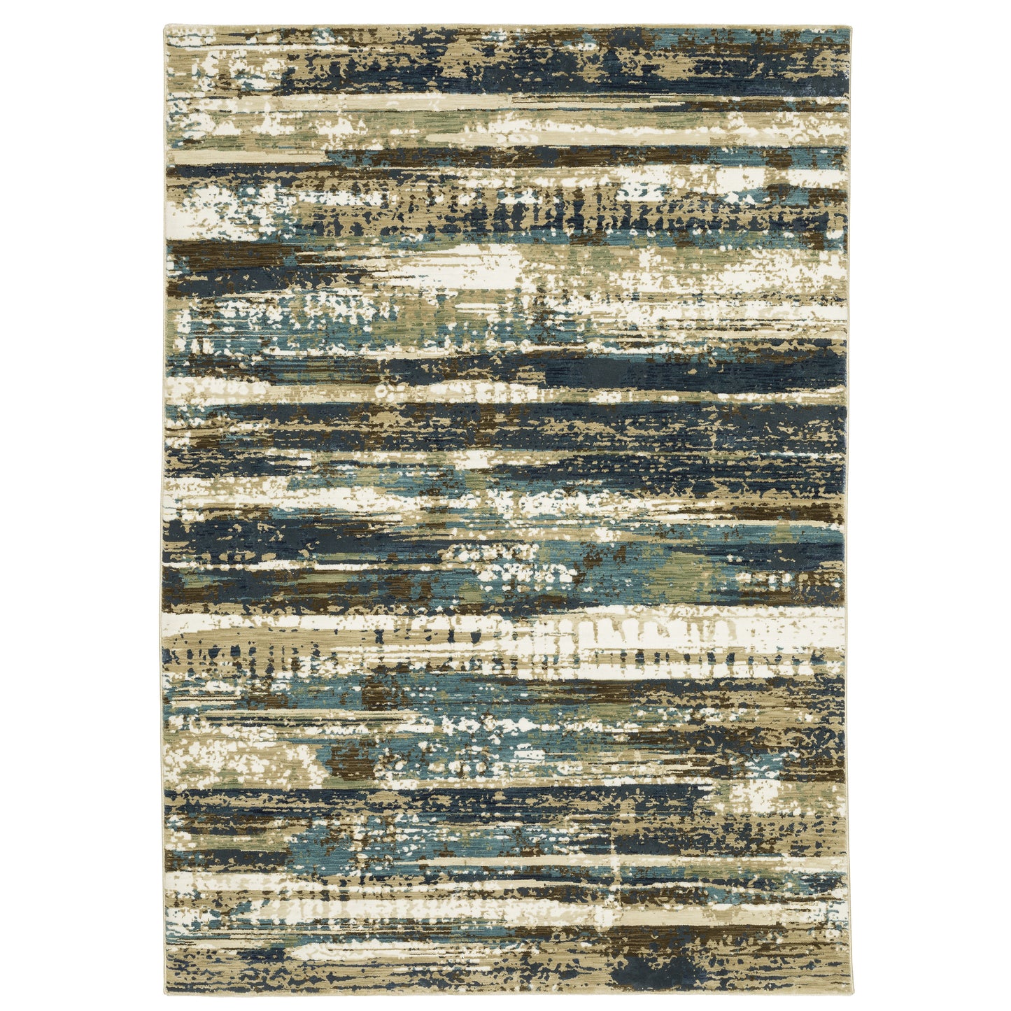 Reed Beige Blue Modern & Contemporary Abstract Indoor Rug