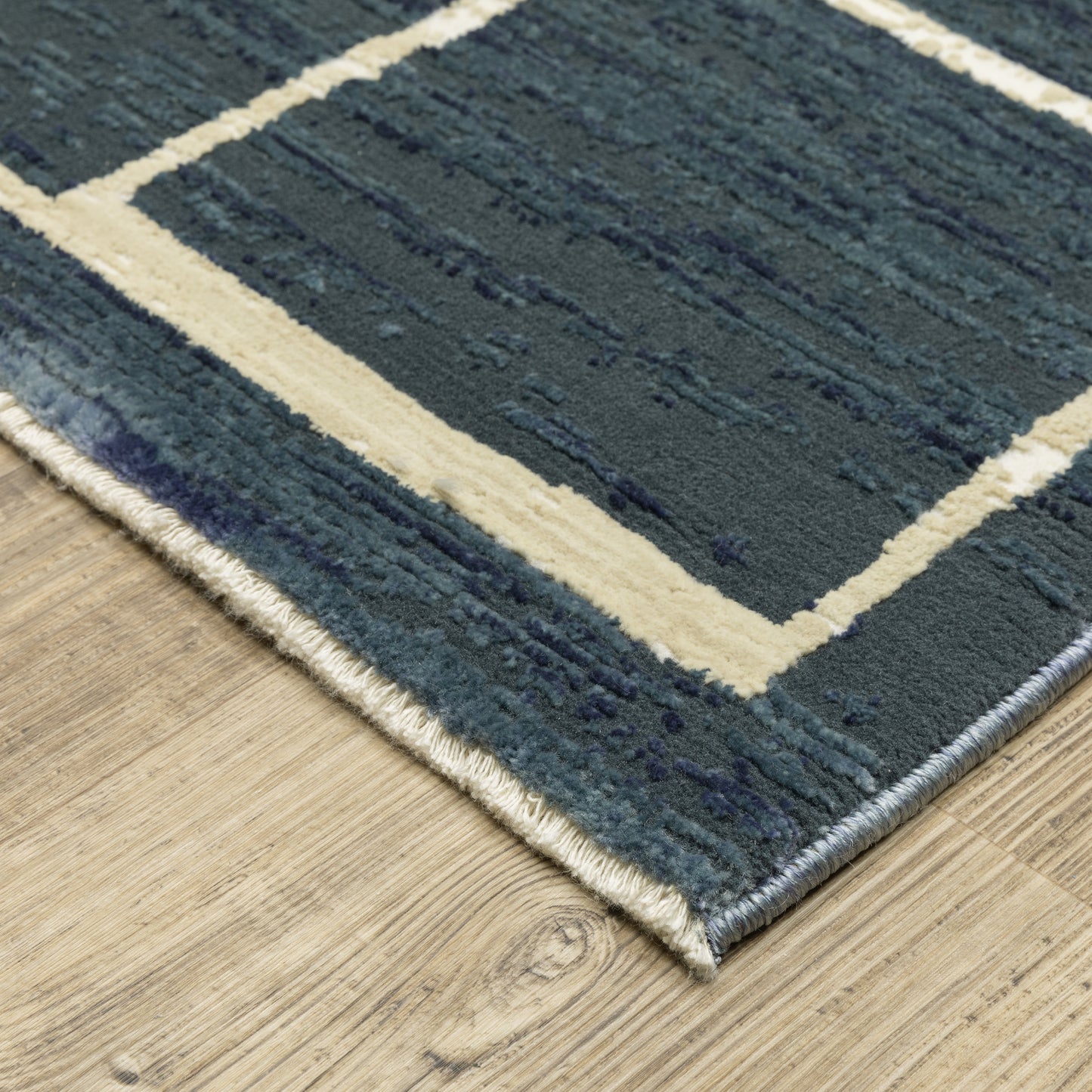 Reed Blue Ivory Modern & Contemporary Geometric Indoor Rug