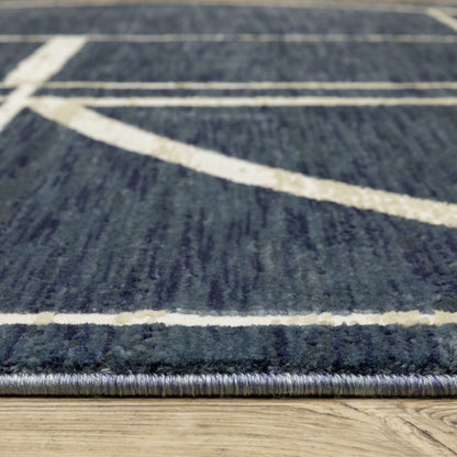 Reed Blue Ivory Modern & Contemporary Geometric Indoor Rug