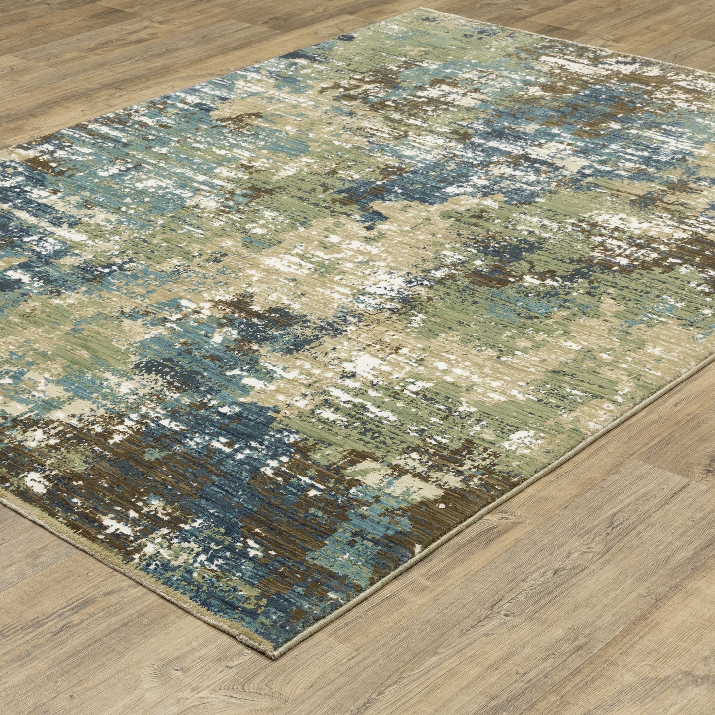 Reed Blue Green Modern & Contemporary Abstract Indoor Rug