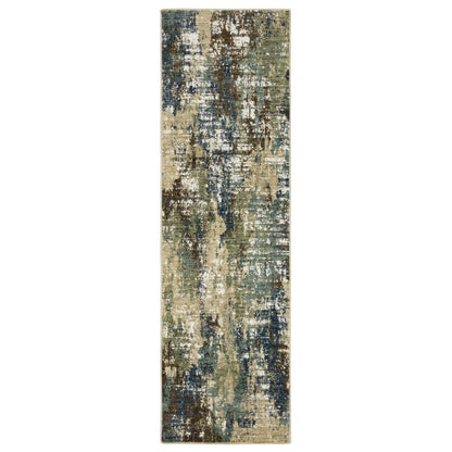 Reed Blue Green Modern & Contemporary Abstract Indoor Rug