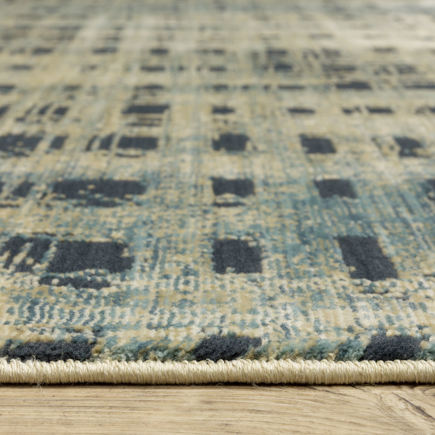 Reed Beige Blue Modern & Contemporary Geometric Indoor Rug