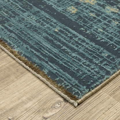 Reed Blue Brown Modern & Contemporary Abstract Indoor Rug