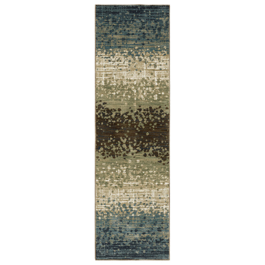 Reed Blue Brown Modern & Contemporary Abstract Indoor Rug