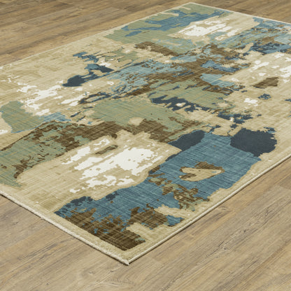 Reed Beige Multi Modern & Contemporary Abstract Indoor Rug