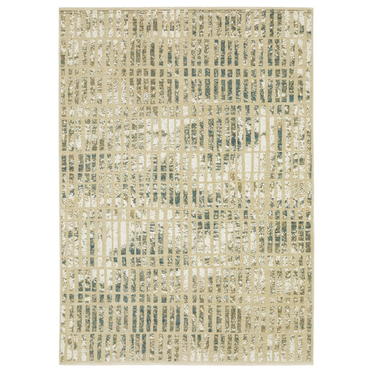 Reed Beige Blue Modern & Contemporary Geometric Indoor Rug