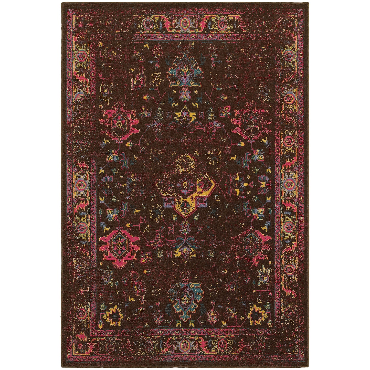 Revival Brown Multi Casual Oriental Indoor Rug