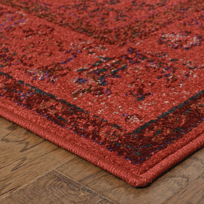 Revival Red Grey Traditional Oriental Indoor Rug