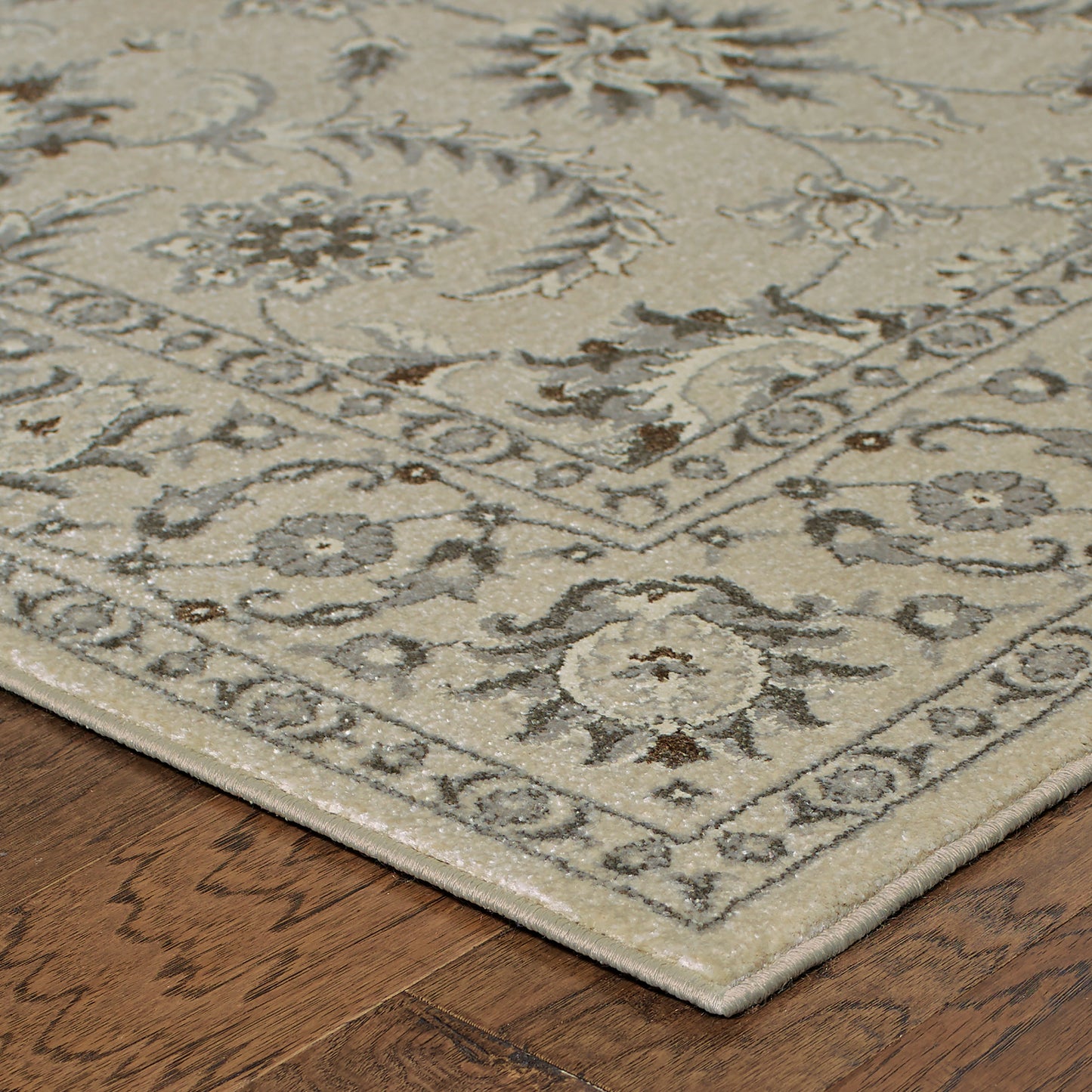 Richmond Ivory Grey Traditional Oriental Indoor Rug