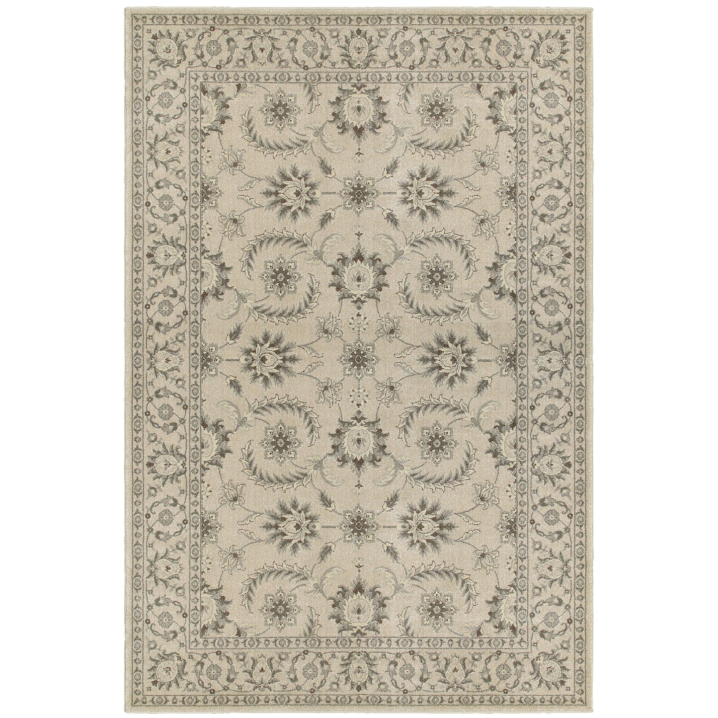 Richmond Ivory Grey Traditional Oriental Indoor Rug