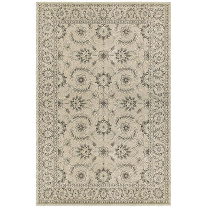 Richmond Ivory Grey Traditional Oriental Indoor Rug