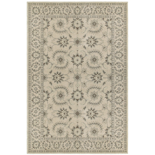 Richmond Ivory Grey Traditional Oriental Indoor Rug