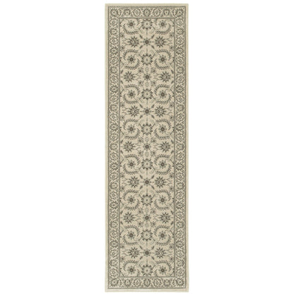 Richmond Ivory Grey Traditional Oriental Indoor Rug