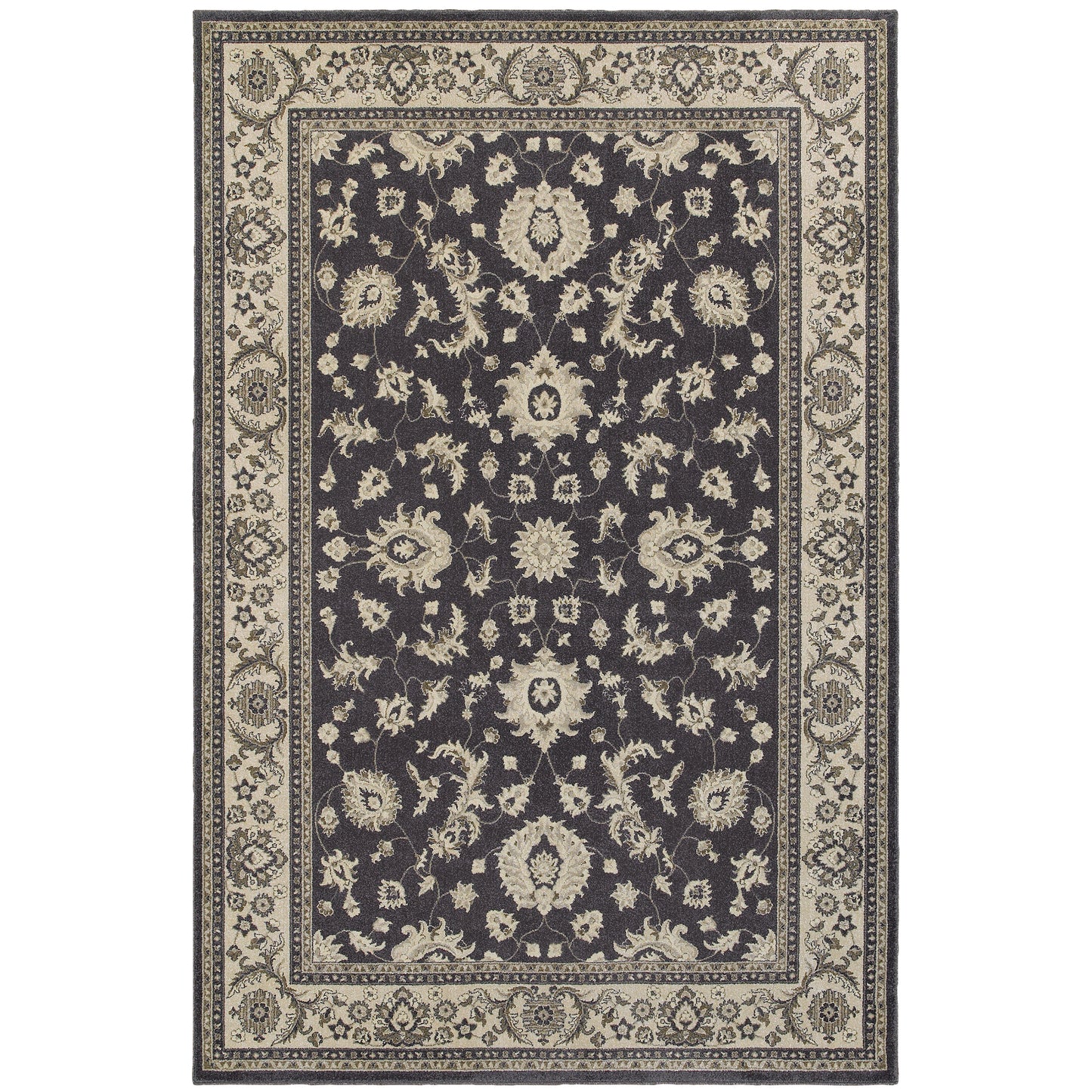 Richmond Charcoal Ivory Traditional Oriental Indoor Rug