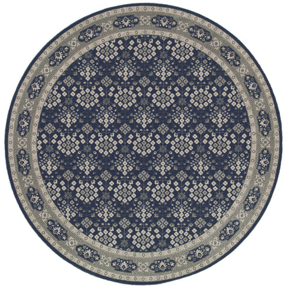 Richmond Navy Grey Traditional Oriental Indoor Rug